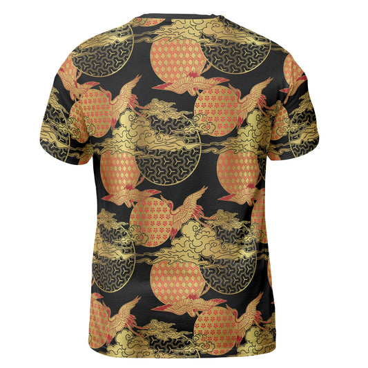 Red & Gold Cranes & Asian Sky Comfort T-shirt