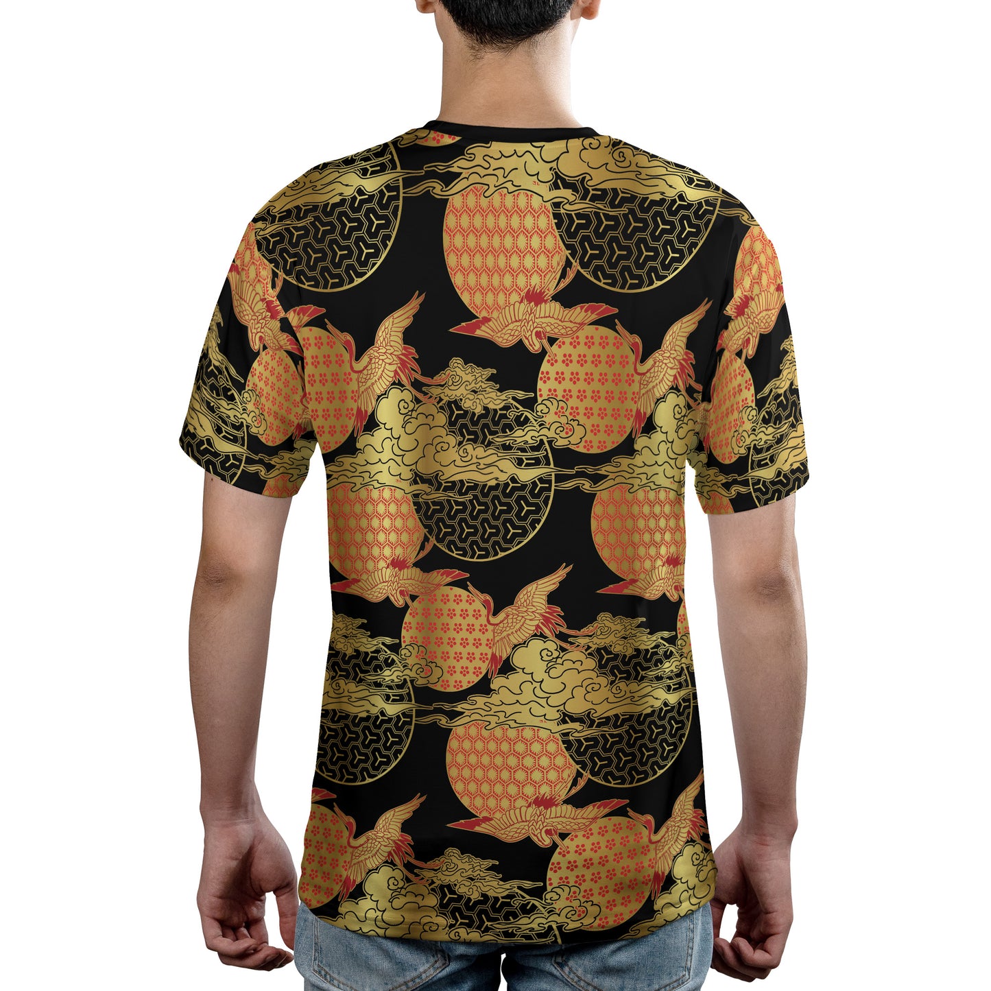 Red & Gold Cranes & Asian Sky Comfort T-shirt