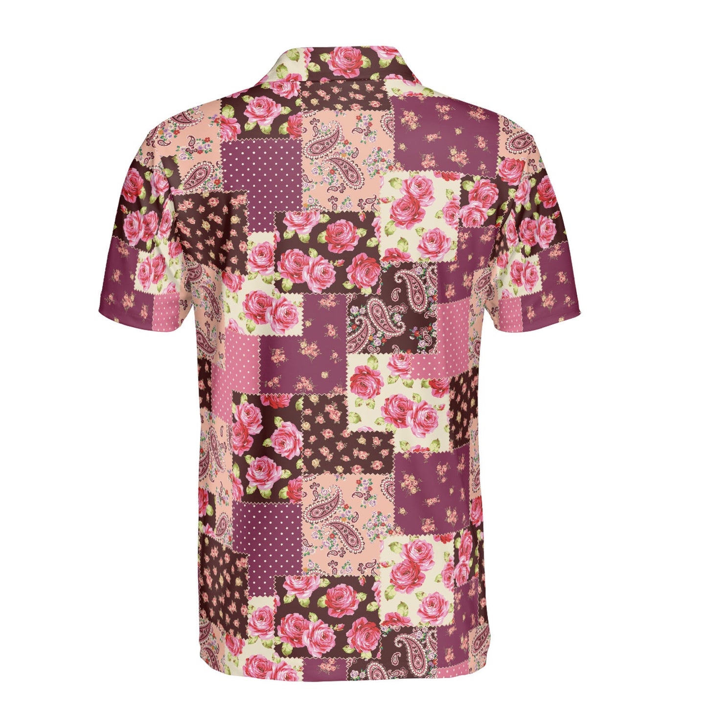 Roses Paisley Patchwork Polo Shirt