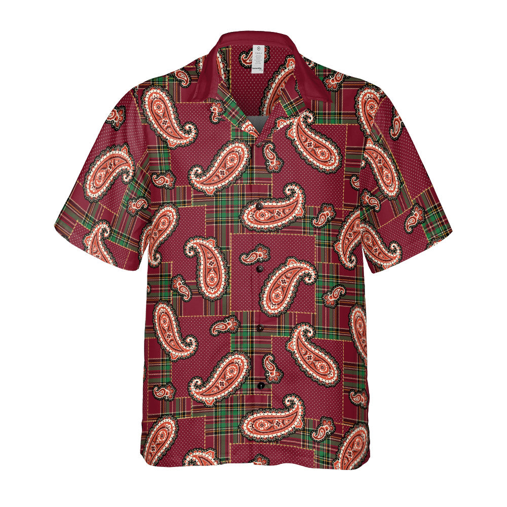 Rustic Paisley And Plaid Button Up Shirt