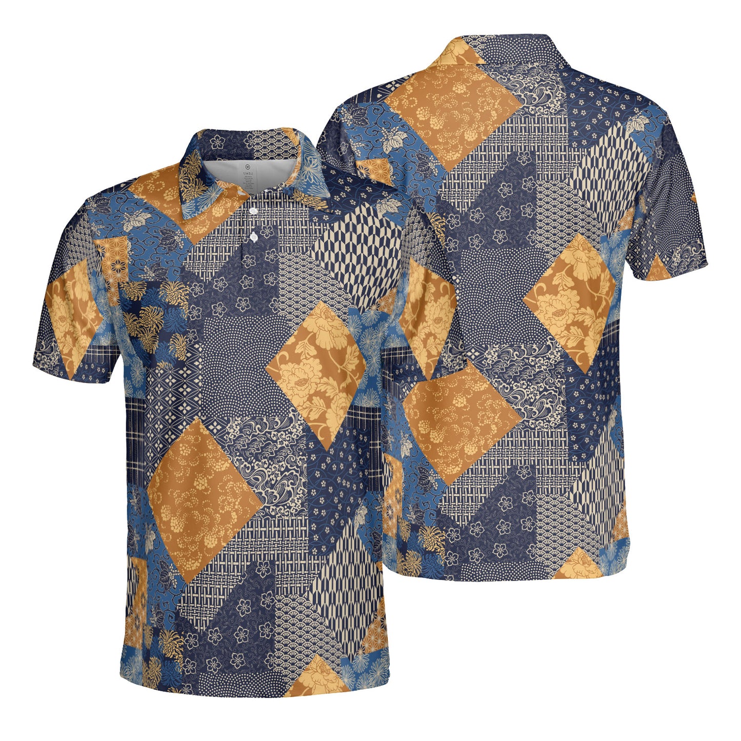 Traditional Japanese Patchwork Polo Shirt