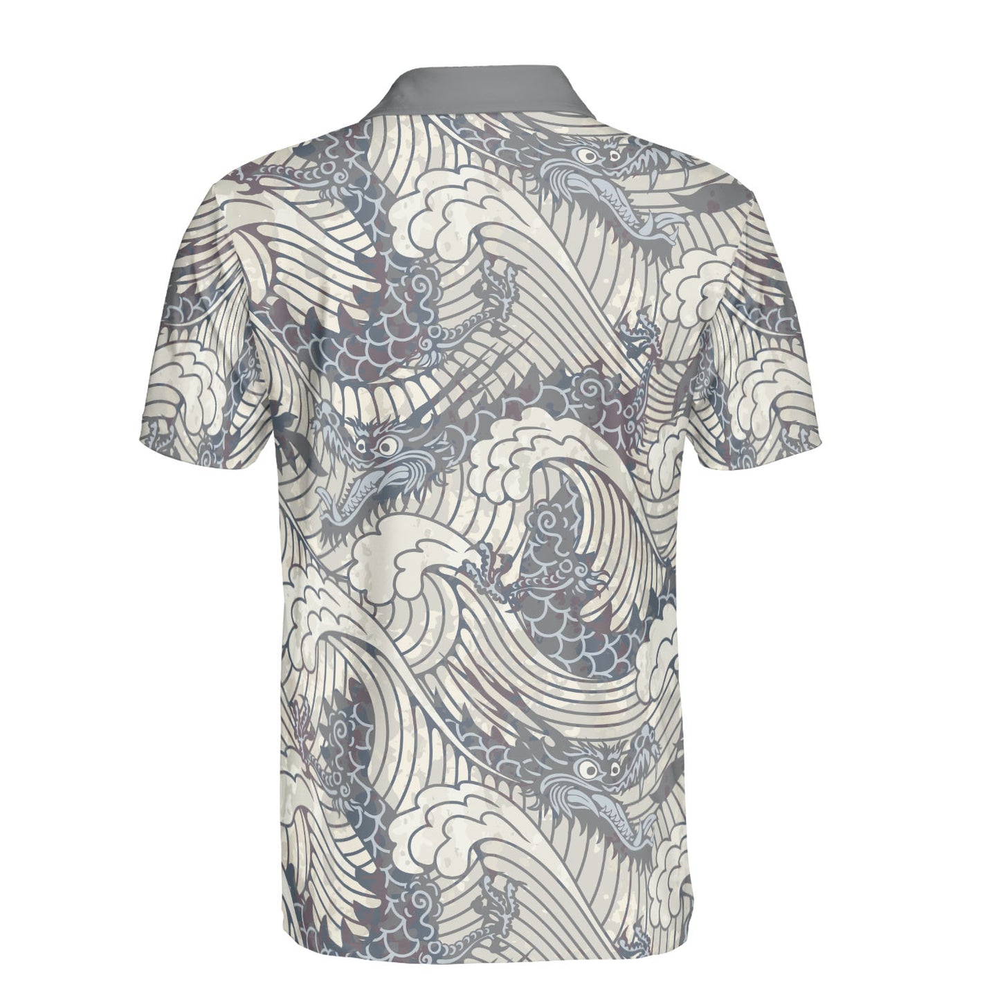 Vintage Dragons In Waves Premium Polo Shirt