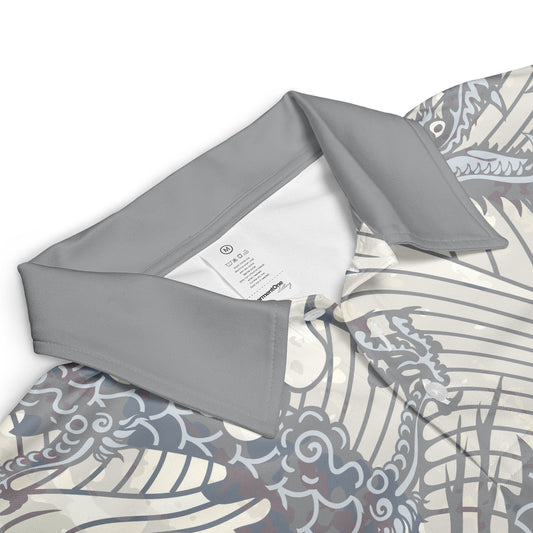 Vintage Dragons In Waves Premium Polo Shirt