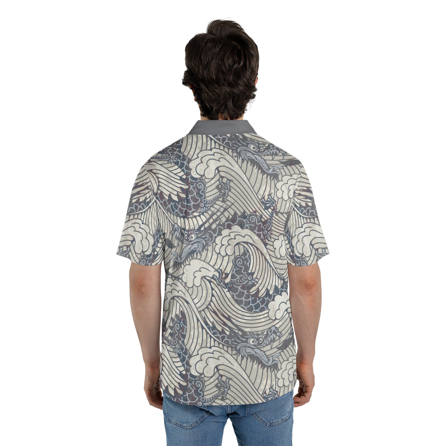 Vintage Dragons In Waves Premium Polo Shirt