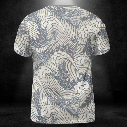 Vintage Dragons In Waves Unisex Comfort T-Shirt