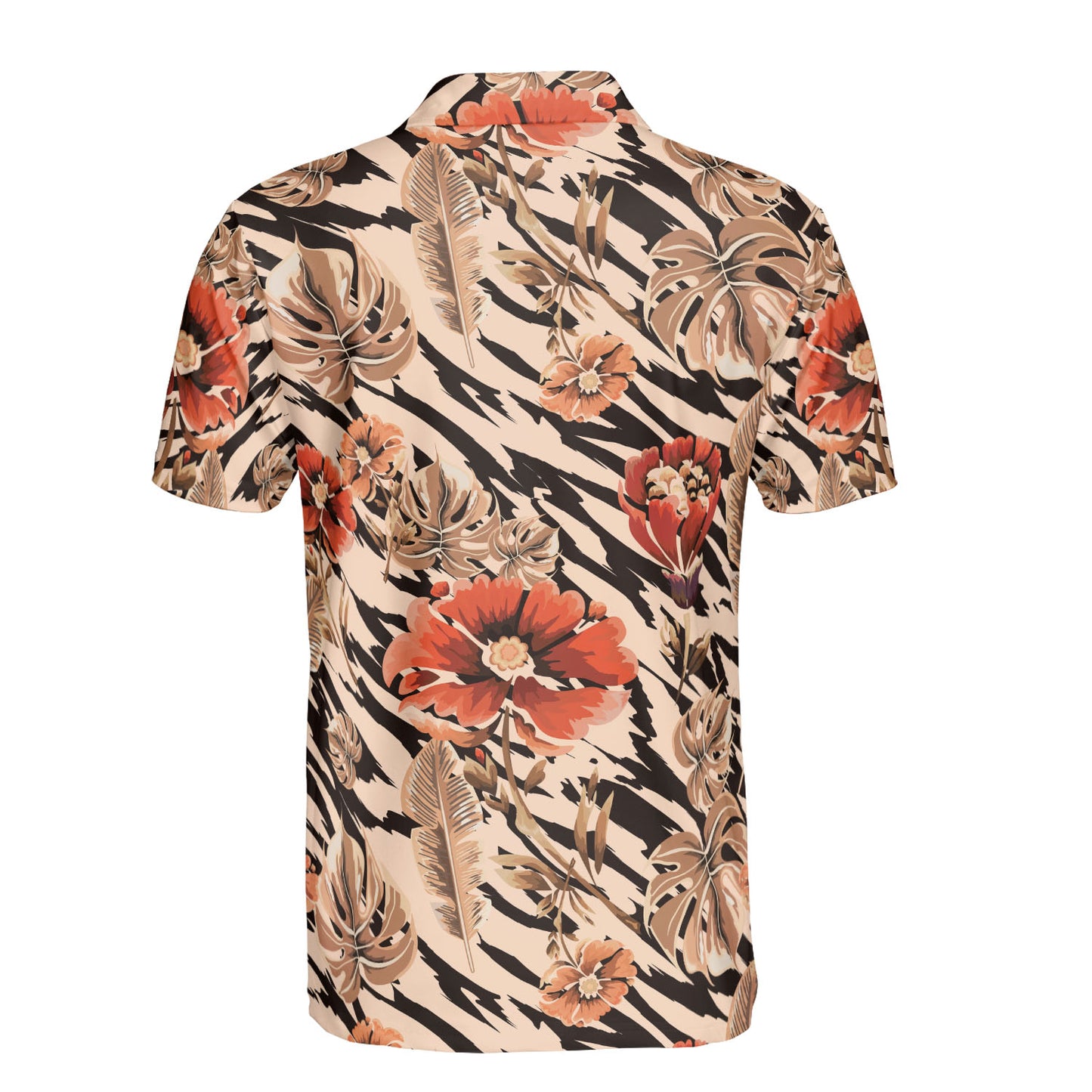 Vintage Flowers & Tiger Stripes Polo Shirt