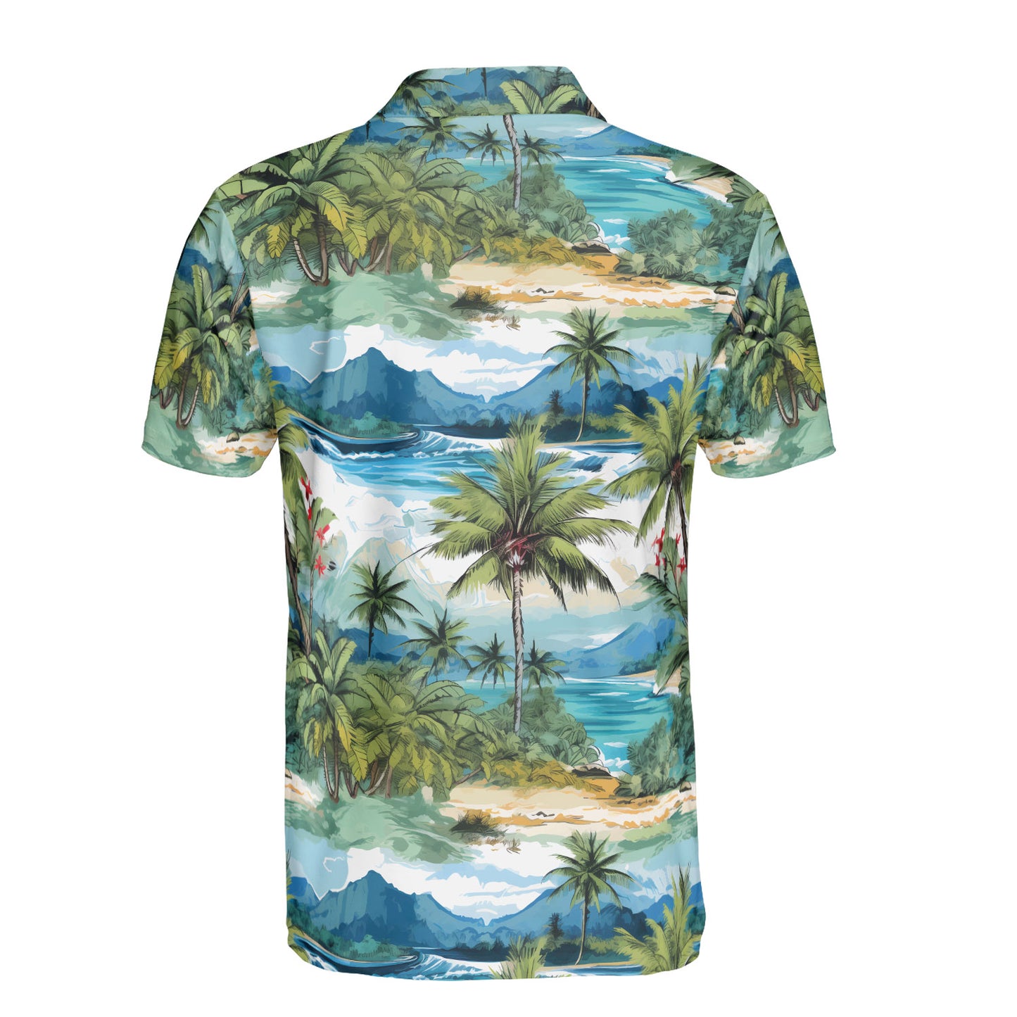 Watercolor Tropical Polo Shirt