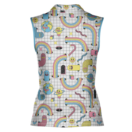 Weird Zone Women's Sleeveless Polo Shirt