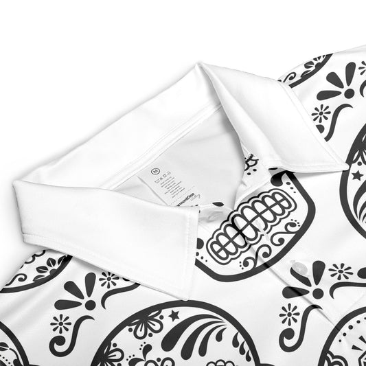 White & Black Calavera Premium Polo Shirt