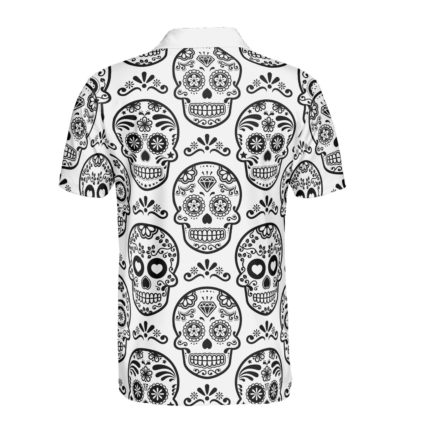 White & Black Calavera Premium Polo Shirt