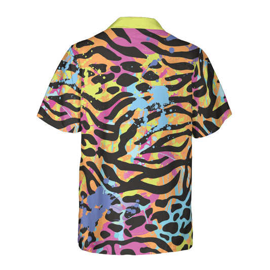 Animal Fur And Splattered Paint Button Up Shirt