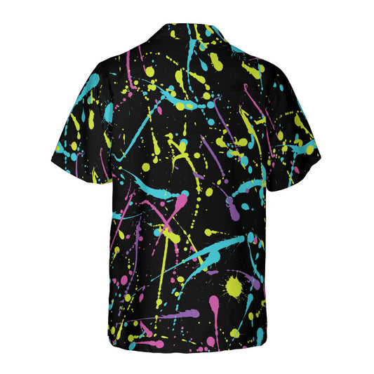 Bright Splattered Paint Button Up Shirt