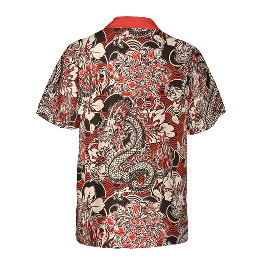 Dragons And Flowers Button Up Shirt