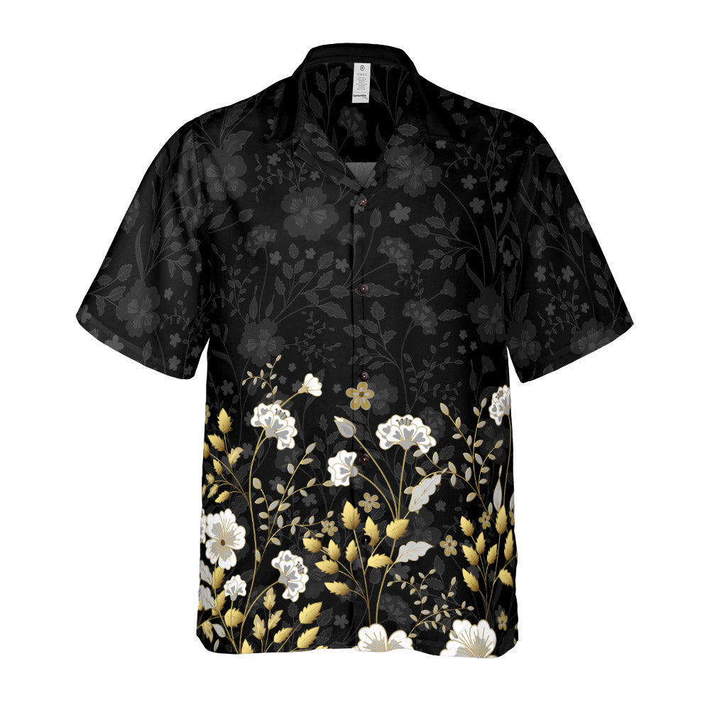 Gold Flowers Button Down Shirt