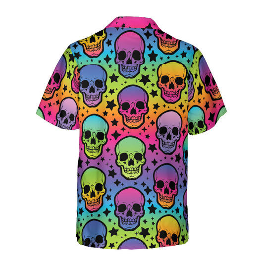 Gradient Skulls Button Up Shirt