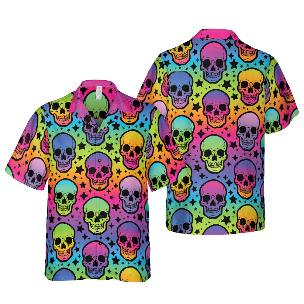 Gradient Skulls Button Up Shirt