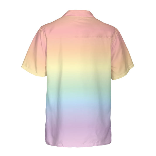 Pastel Rainbow Gradient Button Up Shirt