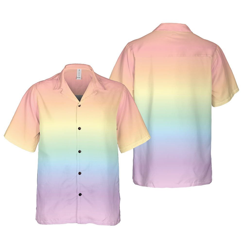 Pastel Rainbow Gradient Button Up Shirt
