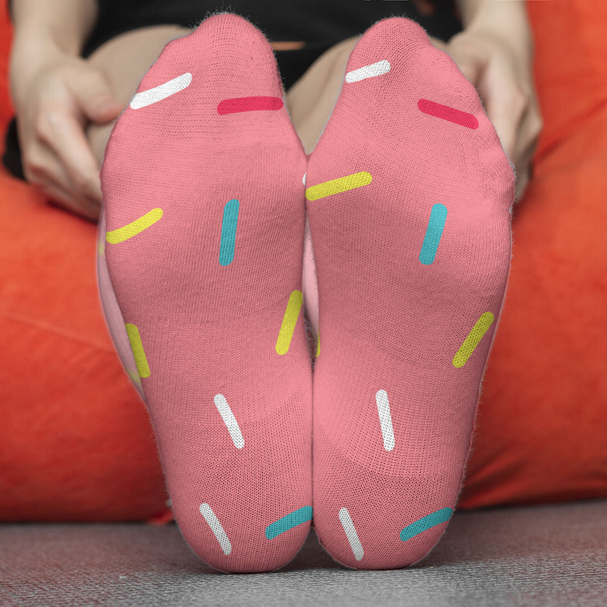 Pink Donut Sprinkles Socks