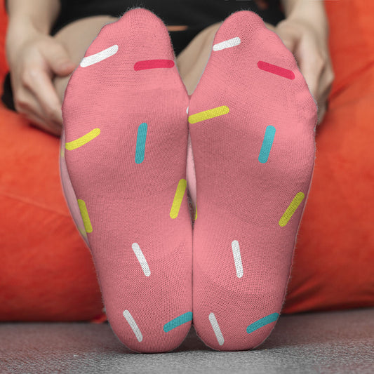 Pink Donut Sprinkles Socks