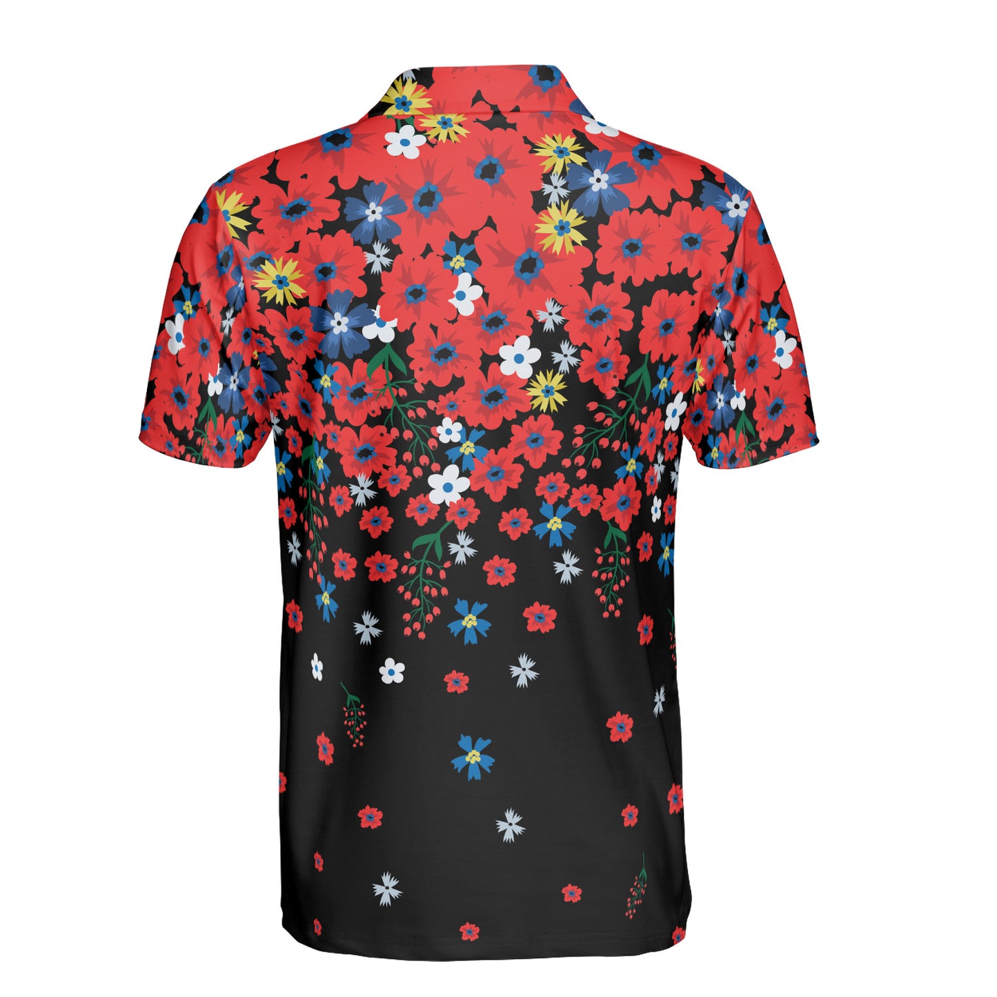 Raining Red Flowers Polo Shirt