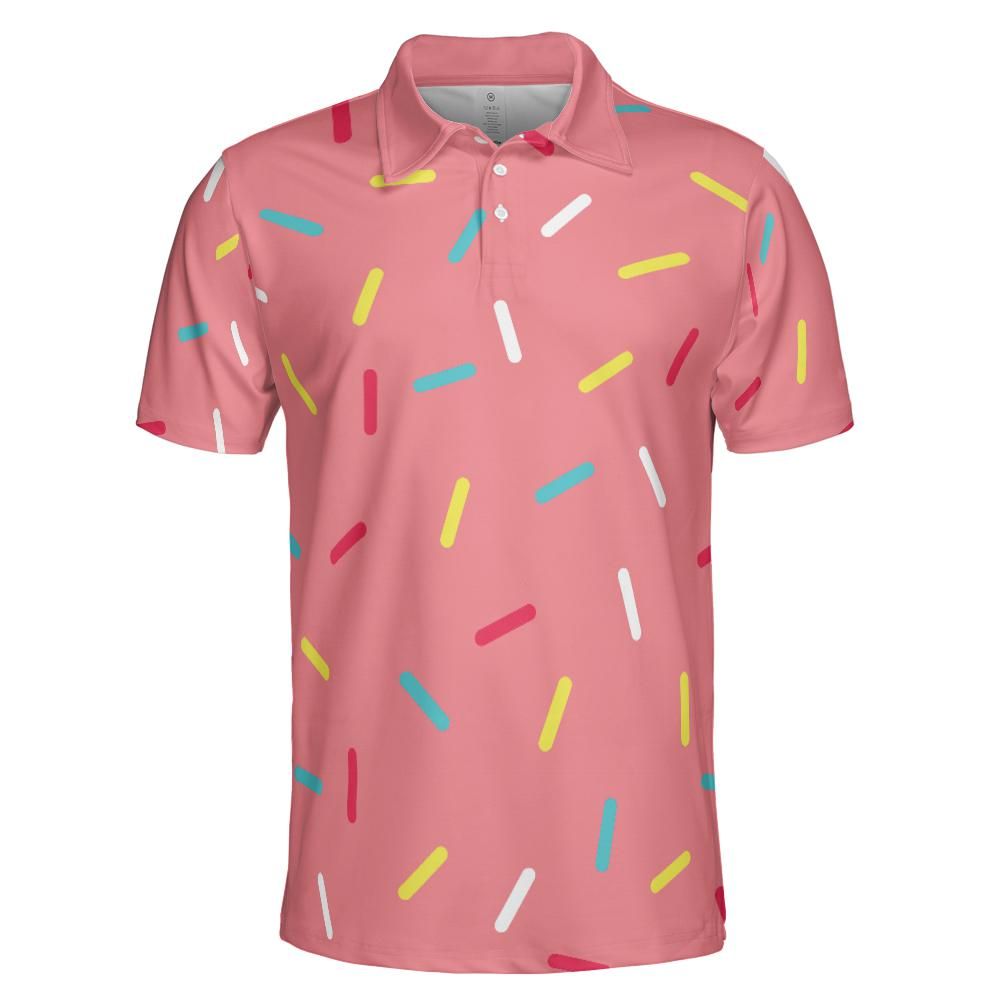 Pink Donut Sprinkles Polo Shirt