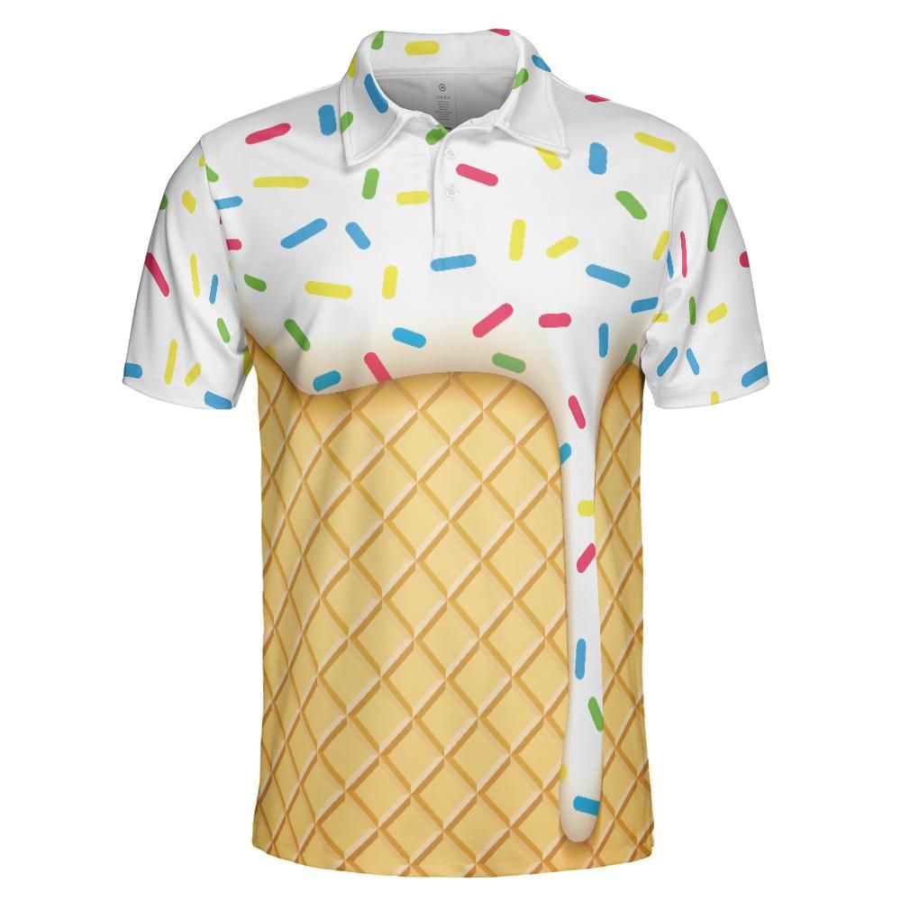 Ice Cream Cone Polo Shirt All-over Print Polo Shirt (Lightweight) / Multi-color / 2XL