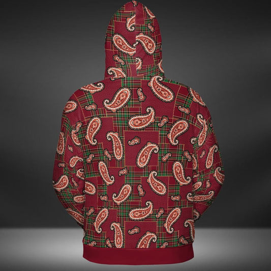Rustic Paisley And Plaid Premium Unisex Hoodie