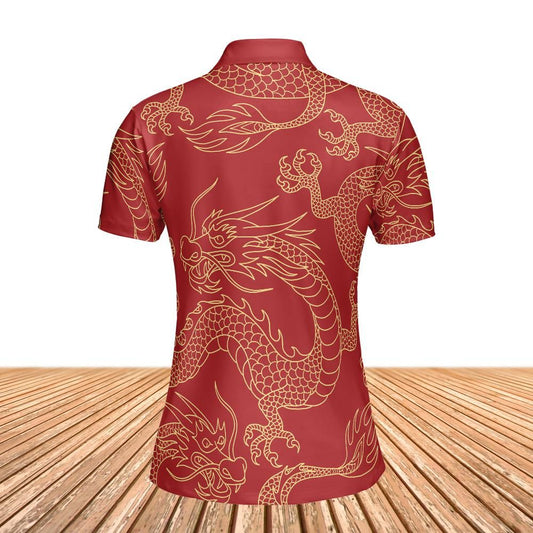 Gold & Red Dragon Women's Polo Shirt