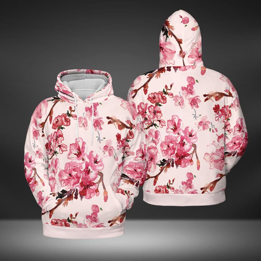 Watercolor Cherry Blossoms Premium Unisex Hoodie