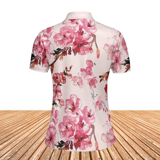 Watercolor Cherry Blossoms Women's Polo Shirt