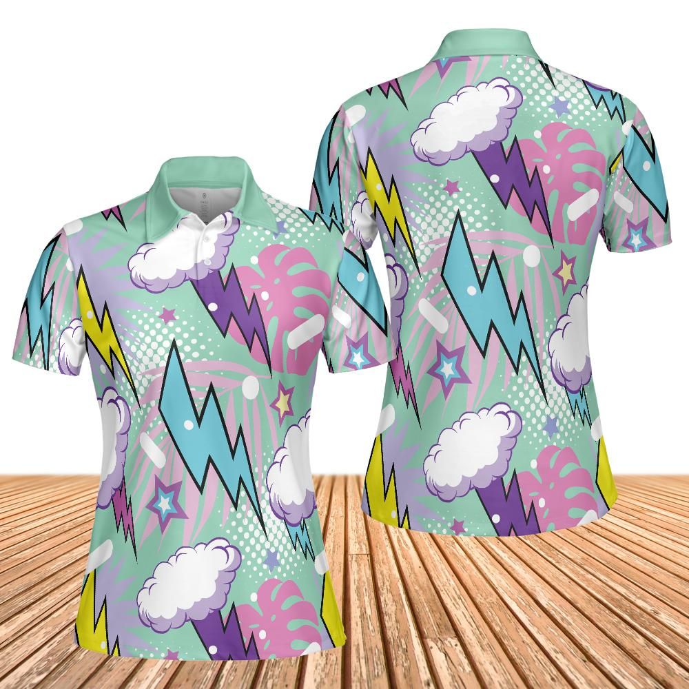 Comic Thunderstorm Women's Polo Shirt