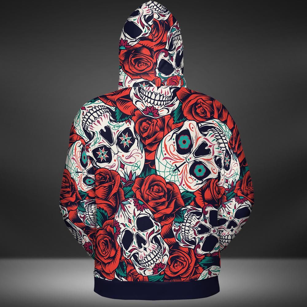 Day Of The Dead And Roses Premium Unisex Hoodie