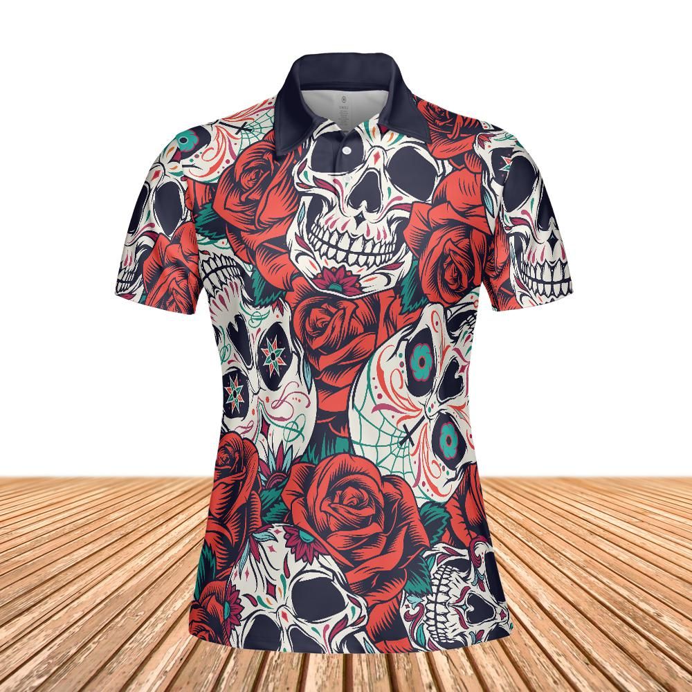 Day Of The Dead And Roses Women's Polo Shirt