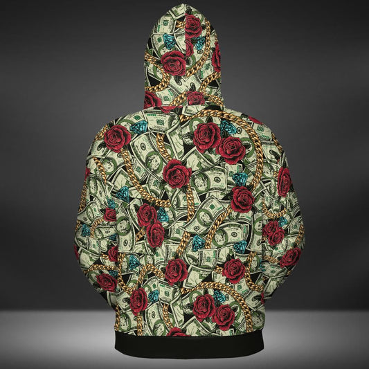 Money And Diamonds Over Everything Premium Unisex Zip Hoodie