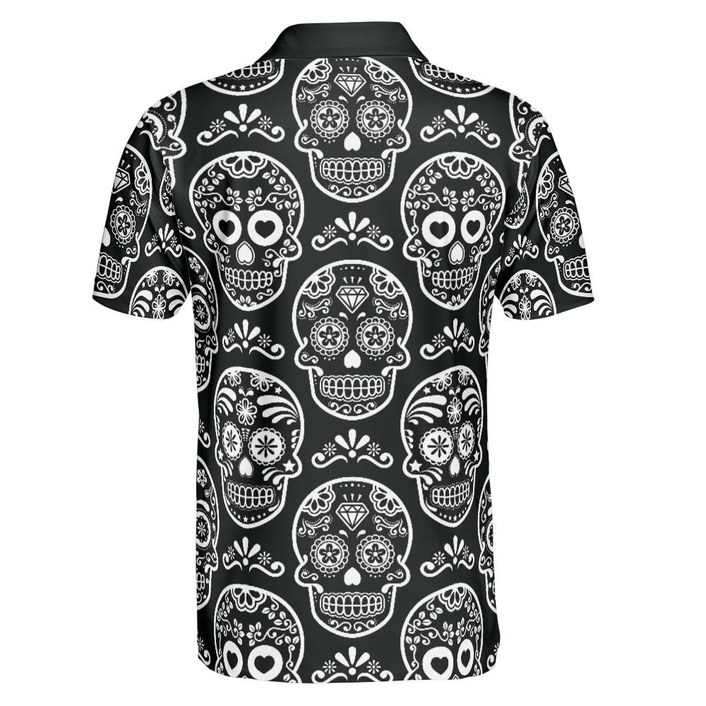 Black & White Calavera Polo Shirt