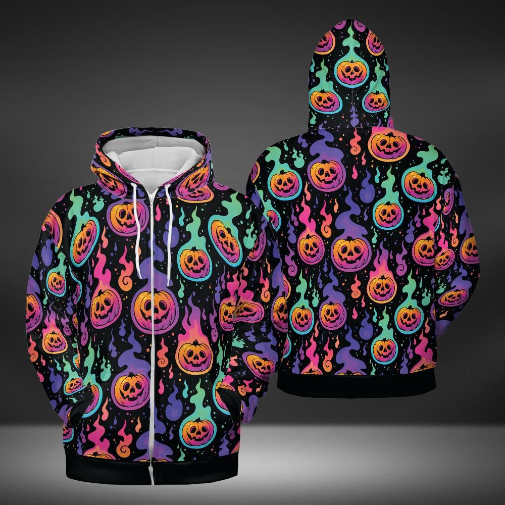 Pumpkin Fire Premium Unisex Zip Hoodie
