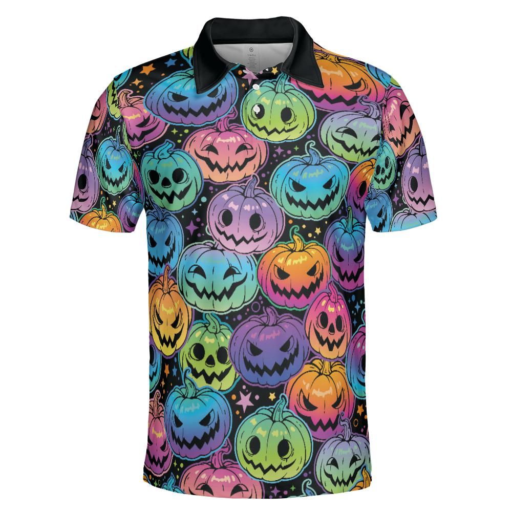 Psychedelic Pumpkin Patch Polo Shirt