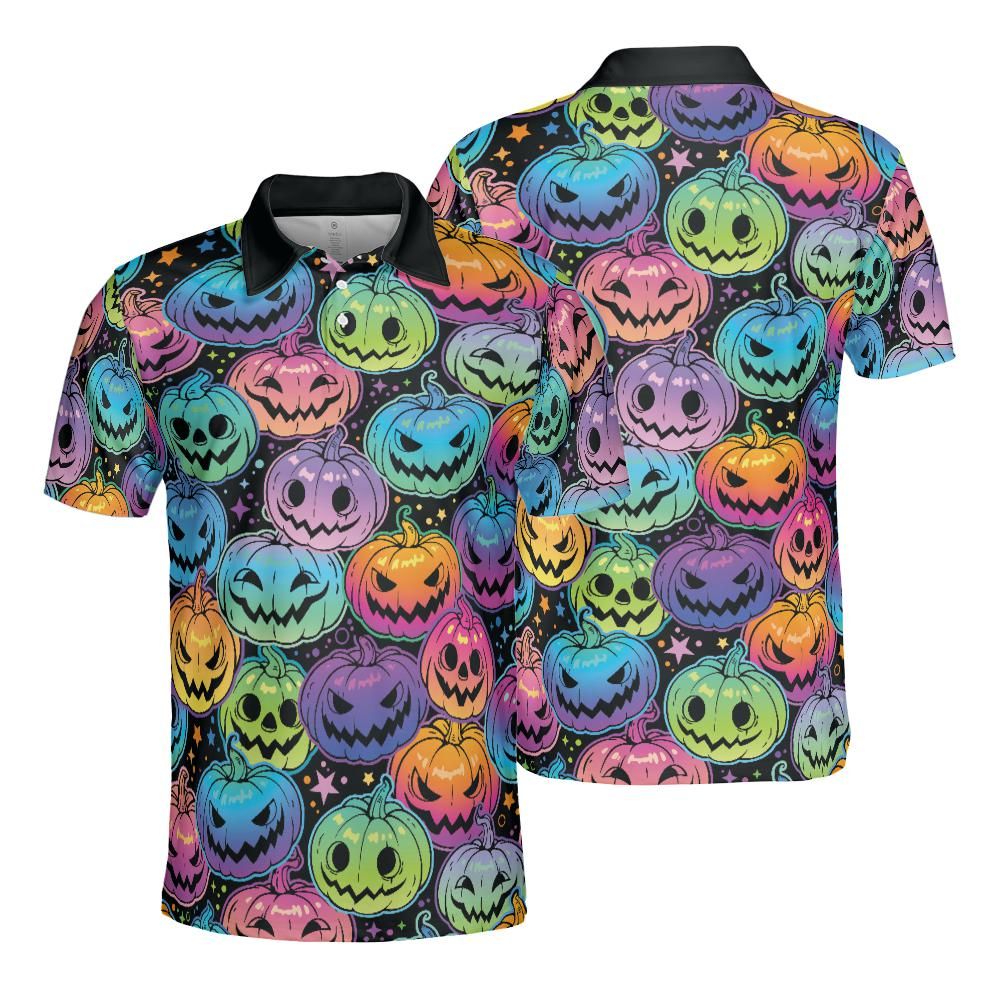 Psychedelic Pumpkin Patch Polo Shirt
