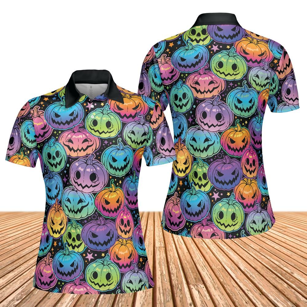 Psychedelic Pumpkin Patch Women's Polo Shirt