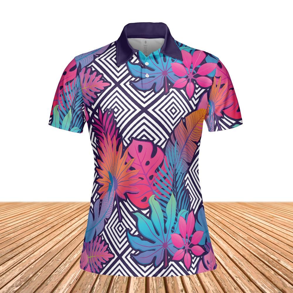 Exotic Gradient Flowers Women's Polo Shirt