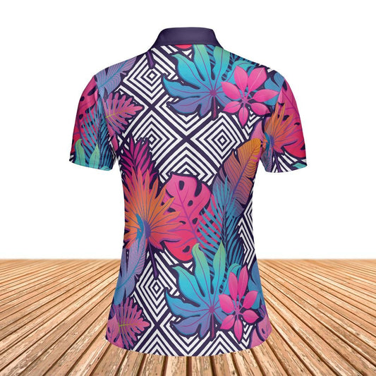 Exotic Gradient Flowers Women's Polo Shirt