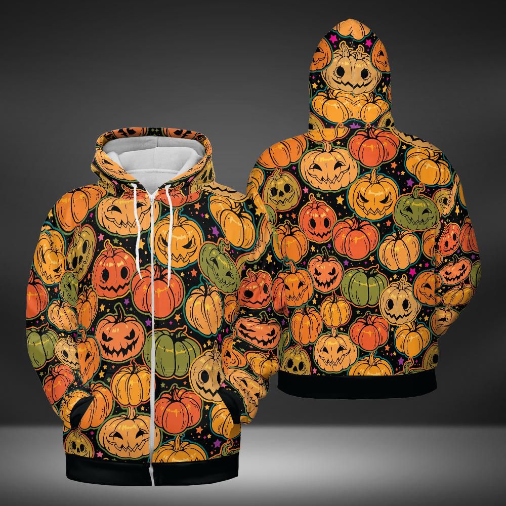 Evil Pumpkin Patch Premium Unisex Zip Hoodie