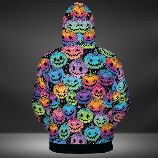 Psychedelic Pumpkin Patch Premium Unisex Zip Hoodie