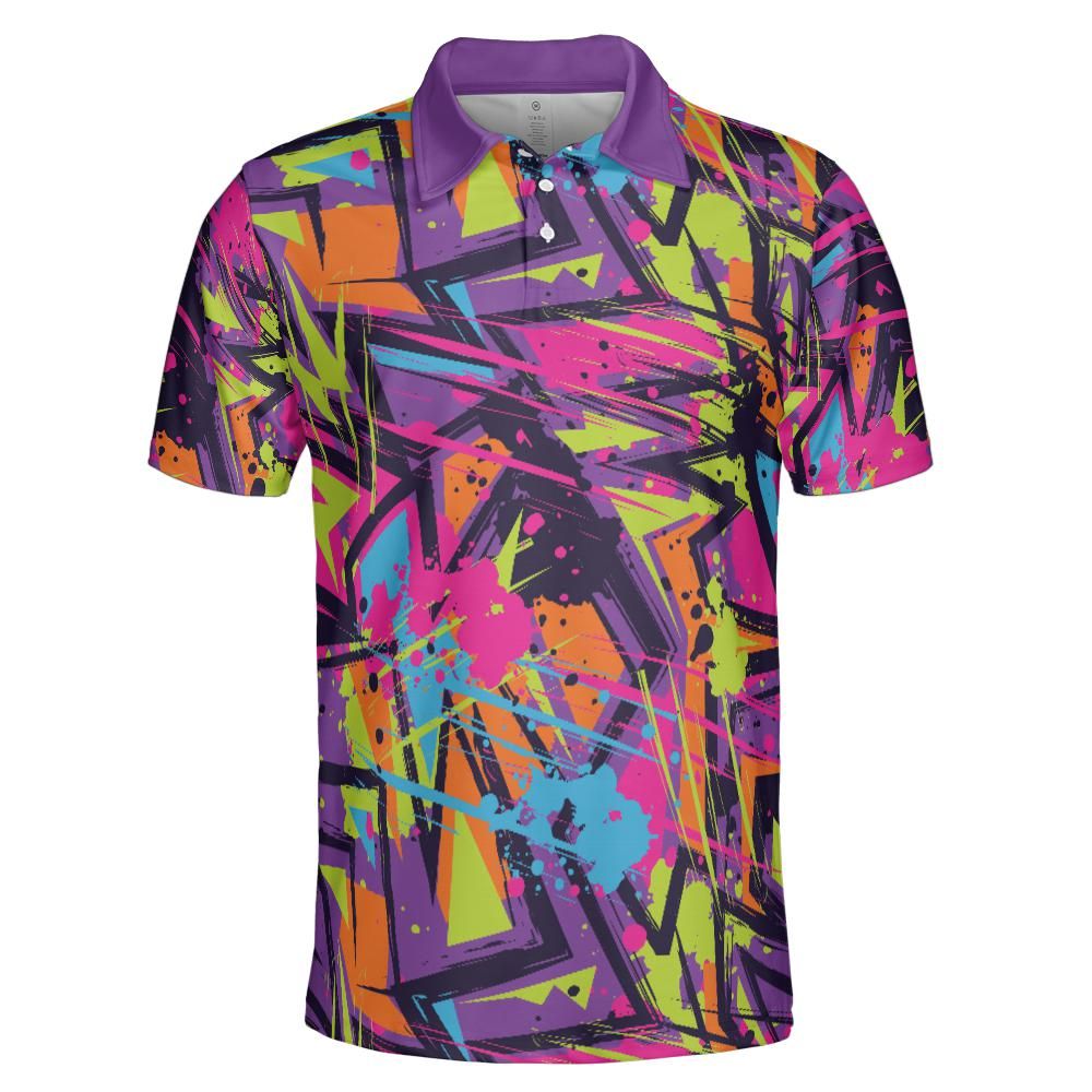 Abstract Zigzag Polo Shirt
