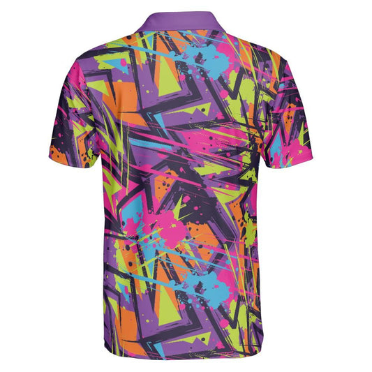 Abstract Zigzag Polo Shirt