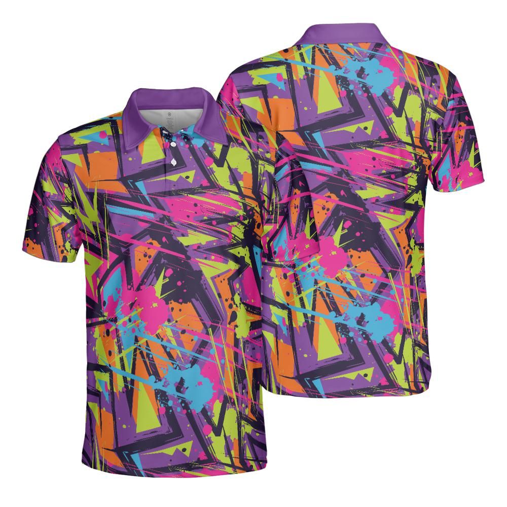 Abstract Zigzag Polo Shirt