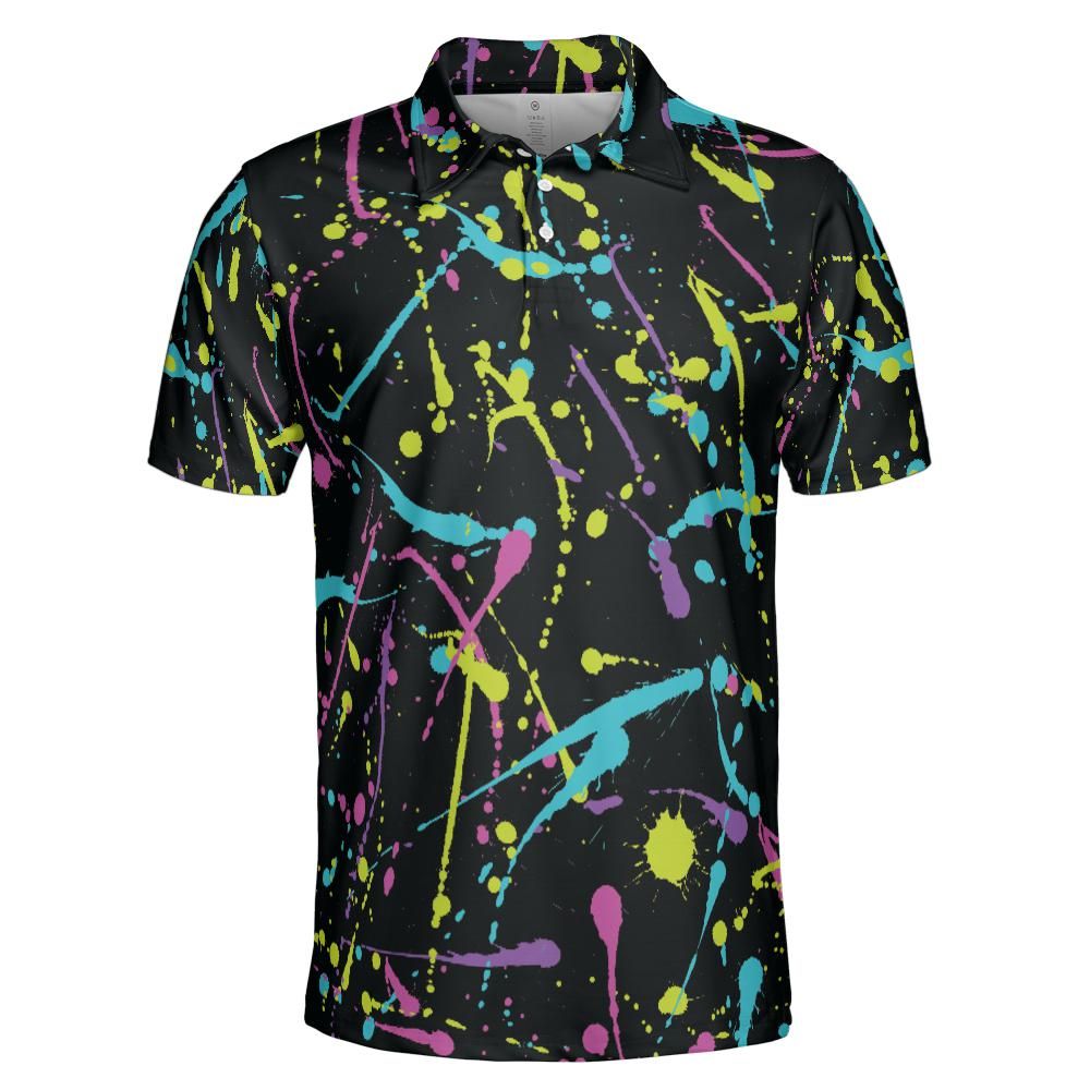 Bright Splattered Paint Polo Shirt