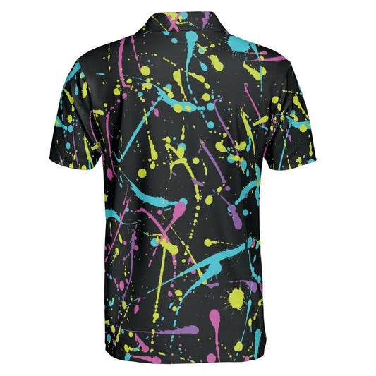 Bright Splattered Paint Polo Shirt