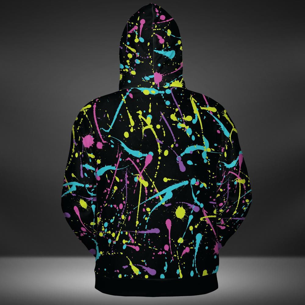 Bright Splattered Paint Premium Unisex Zip Hoodie